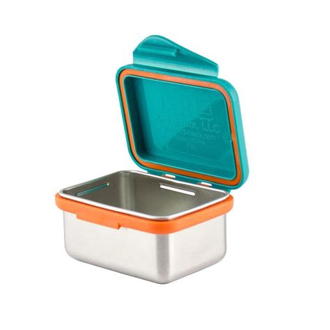 kid basix safe snacker 7 ounce stainless steel lunch box|Kid Basix by New Wave Safe Snacker–Stainless Steel Lunchbox .